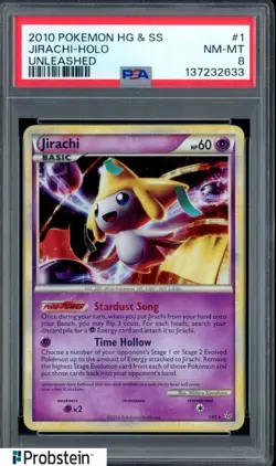 2010 Pokemon HG & SS Unleashed #1 Jirachi - Holo PSA 8 NM-MT - Image 1