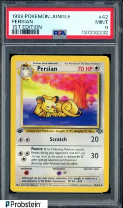 1999 Pokemon Jungle 1st Edition #42 Persian PSA 9 MINT - Image 1