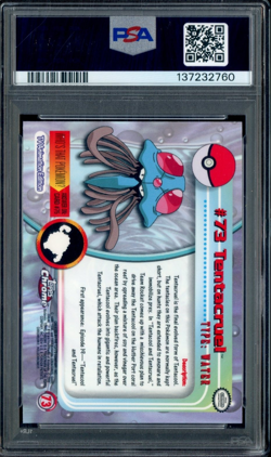 #1 2000 Topps Chrome Pokemon TV #73 Tentacruel PSA 9 MINT - Image 2