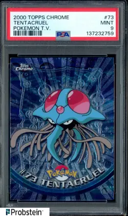 #2 2000 Topps Chrome Pokemon TV #73 Tentacruel PSA 9 MINT - Image 1