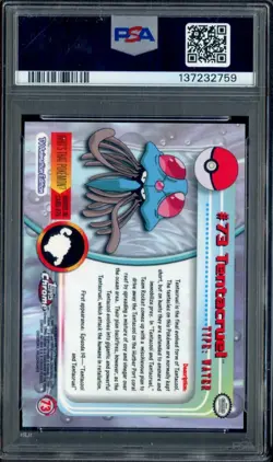 #2 2000 Topps Chrome Pokemon TV #73 Tentacruel PSA 9 MINT - Image 2