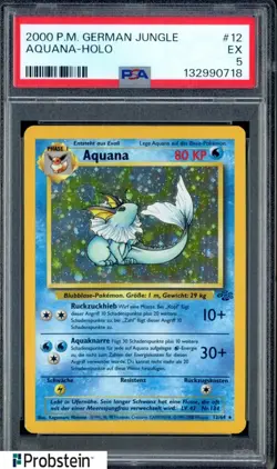 2000 Pokemon German Jungle #12 Aquana - Holo PSA 5 EX - Image 1