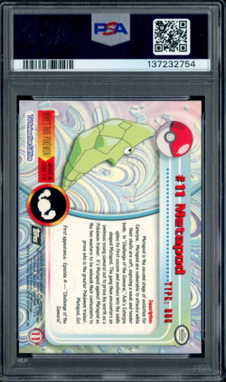 1999 Topps Pokemon TV Foil #11 Metapod PSA 9 MINT - Image 2