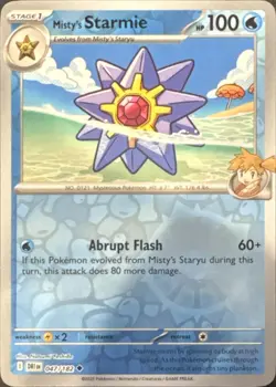 Misty's Starmie 047/182 Uncommon Destined Rivals Pokemon Reverse Holo Near Mint - Image 1