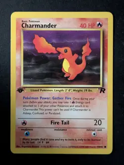2000 Pokemon CHARMANDER #50/82 Team Rocket 1st Edition Common English - Image 1