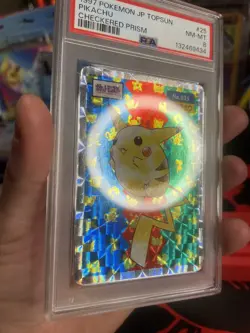 1997 POKEMON JAPANESE TOPSUN FOIL #25 PIKACHU PSA 8 - Image 1