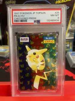 1997 POKEMON JAPANESE TOPSUN FOIL #25 PIKACHU PSA 8 - Image 4