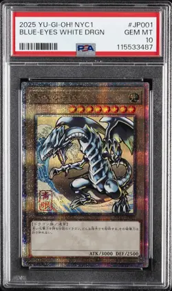 2025 YU-GI-OH! NYC 1 #JP001 BLUE-EYES WHITE DRAGON PSA 10 - Image 1