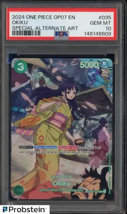 2024 One Piece ON07 EN Speical Alternate Art #035 Okiku PSA 10 GEM MINT - Image 1