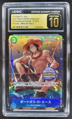 2024 ONE PIECE JP PORTGAS D. ACE PROMO P-074 MINI-TIN CGC 10 PRISTINE A PT - Image 1