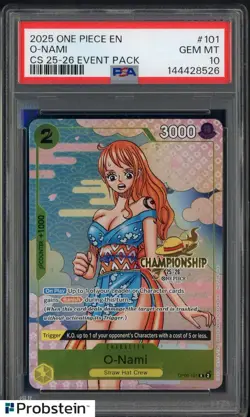 2025 One Piece Championship 25-26 Event Pack #101 O-Nami PSA 10 GEM MINT - Image 1