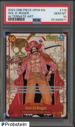 2024 One Piece OP09 EN Alternate Art #118 Gol D Roger PSA 10 GEM MINT - Image 1