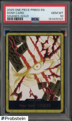 2025 One Piece PRB02 EN Shanks Gold PSA 10 GEM MINT - Image 1