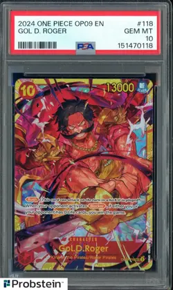 2024 One Piece OP09 EN #118 Gol D Roger PSA 10 GEM MINT - Image 1