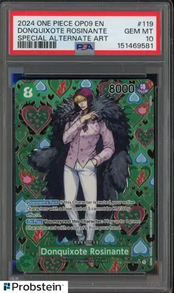 2024 One Piece OP09 EN Special Alternate Art #119 Donquixote Rosinante PSA 10 - Image 1