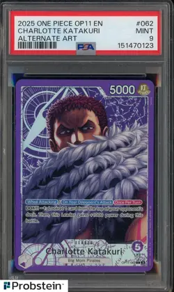 2025 One Piece OP11 EN Alternate Art #062 Charlotte Katakuri PSA 9 MINT - Image 1
