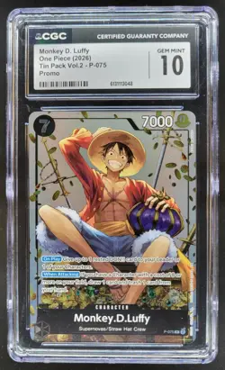 2026 ONE PIECE MONKEY D. LUFFY PROMO P-075 CGC 10 A PT - Image 1