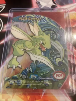 Pokemon Card English 2000 Topps TV Animation Clear Scyther #123 PC9 Vintage - Image 2