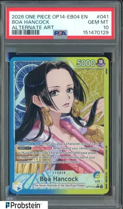 2026 One Piece OP14-EB04 EN Alternate Art #041 Boa Hancock PSA 10 GEM MINT - Image 1