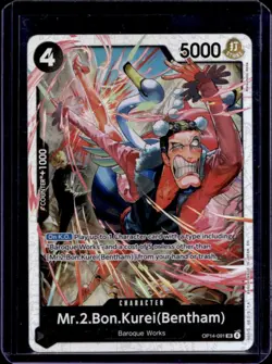 2026 One Piece Azure Sea's Seven Mr. 2 Bon Kurei Bentham Super Rare #OP14-091 - Image 1