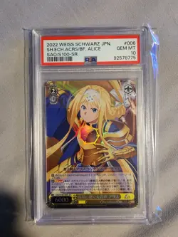 Weiss Schwarz SAO 10th Anniversary Alice SR PSA 10 - Image 1