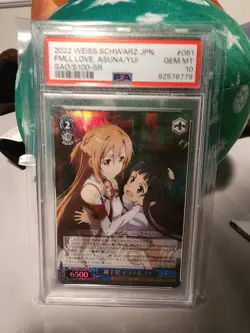 Weiss Schwarz SAO 10th Anniversary Asuna/Yui Family Love PSA 10 - Image 1