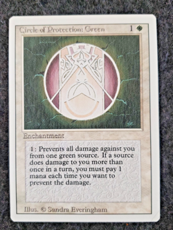 Circle of Protection GREEN Magic The Gathering Revised MTG NO play ....(DS3D1K7) - Image 1
