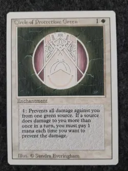 Circle of Protection GREEN Magic The Gathering Revised MTG NO play ....(DS3D1K7) - Image 5