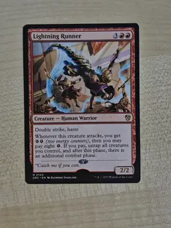 MTG Misprint Lightning Runner Aetherdrift Shifted Stamp - Image 1