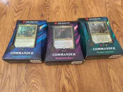 COMMANDER 2019 DECK Set of 3 MtG Sealed Merciless Rage Primal Genesis faceless - Image 1