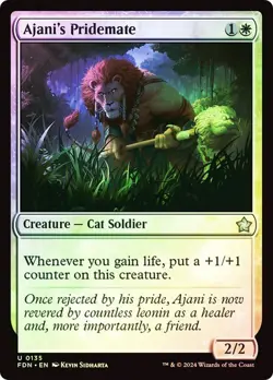 NM Foil Ajani's Pridemate, MTG, Foundations, Magic the Gathering, 135 - Image 1