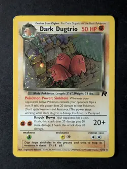 2000 Pokemon DARK DUGTRIO #6/82 Team Rocket Cosmos Holo Rare English - Image 1