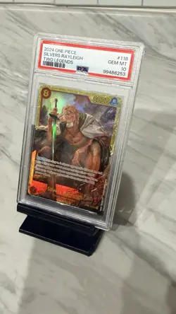 ONE PIECE CCG Two Legends Silvers Rayleigh OP08-118 Secret Rare Foil PSA 10 - Image 2
