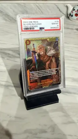 ONE PIECE CCG Two Legends Silvers Rayleigh OP08-118 Secret Rare Foil PSA 10 - Image 3