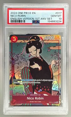 154683224 Nico Robin 2024 One Piece 1st Anniversary Promo #OP01-017 PSA 10 - Image 1