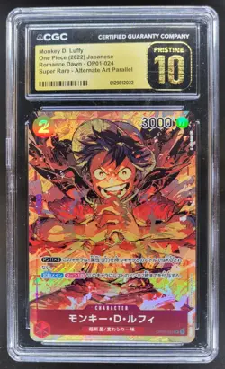 2022 ONE PIECE JP MONKEY D. LUFFY SUPER RARE ALT OP01-024 CGC 10 PRISTINE A PT - Image 1