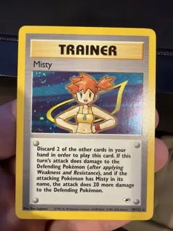 Pokemon TCG Misty Trainer Card Gym Heroes 18/132 Holo Rare MP - Image 1