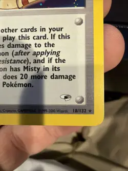 Pokemon TCG Misty Trainer Card Gym Heroes 18/132 Holo Rare MP - Image 3