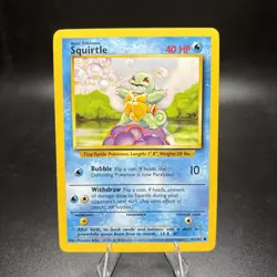 Squirtle 63/102 Common Base Set Unlimited WOTC Vintage Card HP -j - Image 1