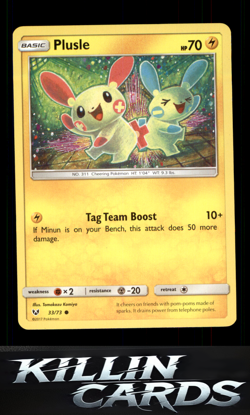 Plusle 33/73 Pokemon Common Shining Legends Card NM - Image 1