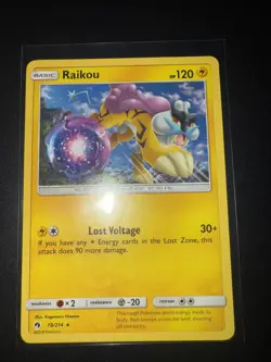 Pokemon Trading Card Raikou 79/214 NON Holo LP - Image 1