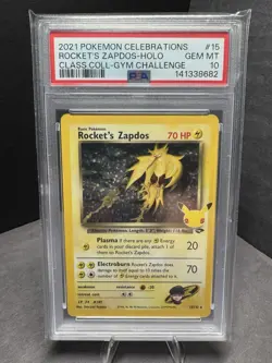 Pokemon TCG: PSA 10 Rocket’s Zapdos Classic Collection Gym Challenge Holo Card - Image 1
