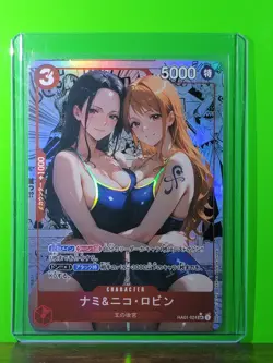NICO ROBIN x NAMI Waifu Goddess Prismatic Refractor Manga Card CUSTOM MADE - Image 2