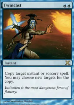 Heavy Play, English MTG Regular Twincast 10th Edition Magic the Gathering - Image 1