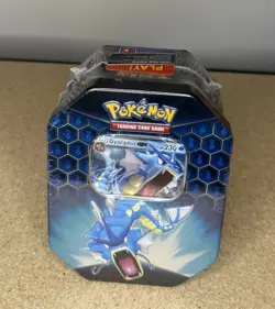 Pokemon TCG Hidden Fates Tin Gyarados GX Factory Sealed - Image 1