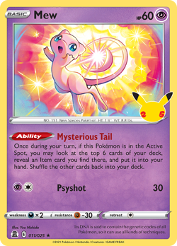 Mew 011/025 Holo Rare Celebrations Pokemon NM/M - Image 4