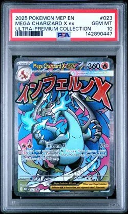 2025 Pokemon MEP EN Mega Charizard X EX Ultra Premium #023 PSA 10 GEM MINT - Image 1