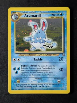 2000 Pokemon AZUMARILL #2/111 Neo Genesis Unlimited Cosmos Holo Rare English - Image 1