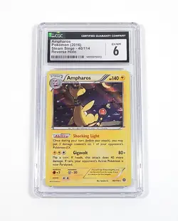 2016 Pokemon Ampharos Reverse Holo Steam Siege 40/114 CGC 6 - Image 1