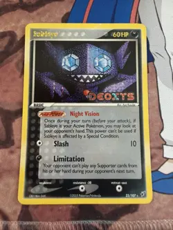 Sableye 23/107 2005 EX Deoxys Pokemon TCG Reverse Holo Rare Stamped - Image 1
